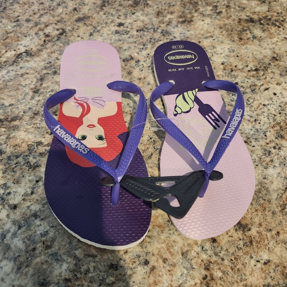 Havaianas Disney Princess Ariel Little Mermaid Thong Flip-Flops Sandal Girls 3/4 - Picture 6 of 7